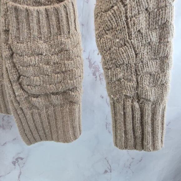 Anthropologie Sweater Womens XXS Brown Cardigan Wool Open Talula Basketweave - Picture 4 of 11